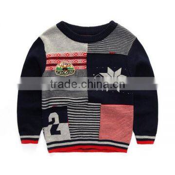 Sweater Designs For Kids 2015 New Fall Fashion Jacquard Boys Round Neck Pullover Sweater