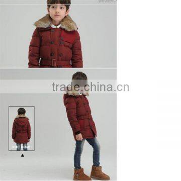 2016 New Fashion Belt Full Collar Outdoor Kid Down Jacket photo-3