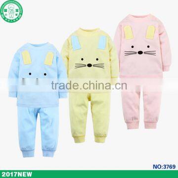 Wholesale High Long Sleeve Child Night clothes Cotton Baby Clothing Sets