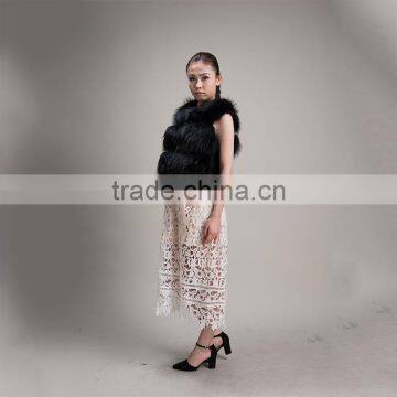 Myfur Hot Sale New Thick Warm Winter Fur Women Gilet Real Raccoon Fur Waistcoat photo-3