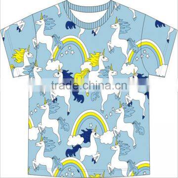 Wholesale Unicorn Short Sleeve T-shirt Clothes Cotton Tees Kids Clothing photo-5