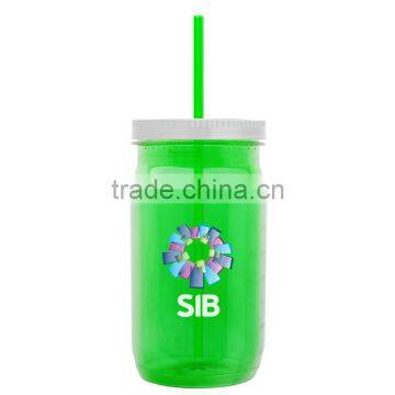 USA Made 27 oz Tritan Mason Jar With Screw-On Lid and Digital Imprint - Measurements Molded Into Side of Jar photo-5