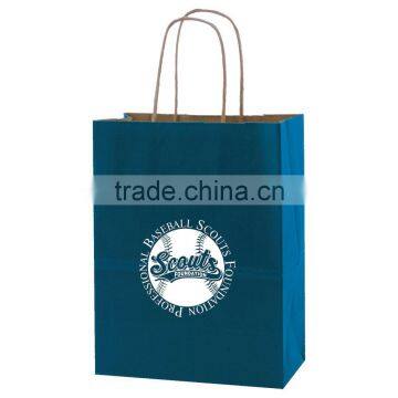 USA Made Solid Tinted Kraft Shopping Bag - Made of Recycled Kraft, Dimensions Are 8" x 4.75" x 10.5" and Comes With Your Logo. photo-3