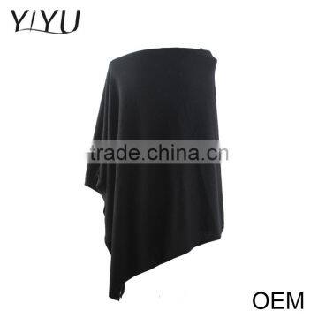 Custom Fashion Cashmere Wool Knitted Women Poncho Sweater photo-2