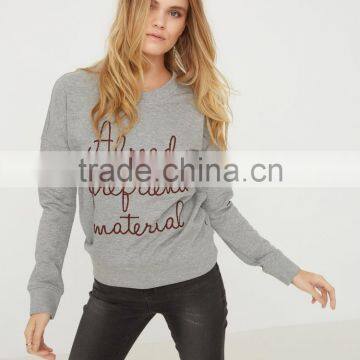 2016 Wensfashion Costume Women Leather and LightGrey Long Sleeved Sweatshirt With Hood photo-5