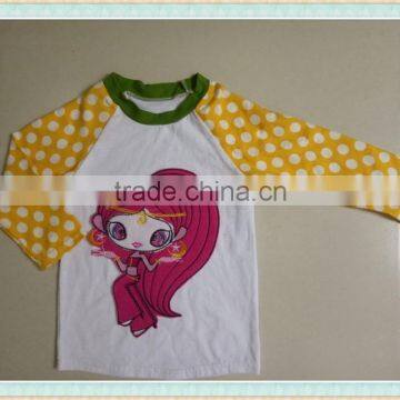 Wholesale cartoon dress for children ibear appliqued design girls shirt