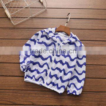 Wholesale Summer Hooded Light Cotton Zipper Girls Jacket photo-3