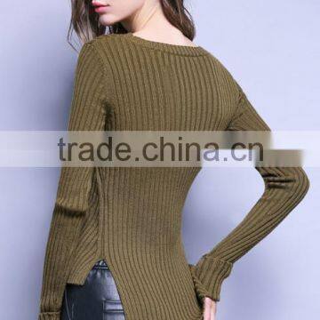 Factory Wholesale Women's Thin Wide Neck Tight Pullover Spring Sweaters With High Quality photo-4