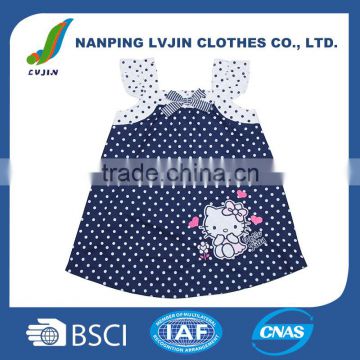 Wholesale Baby Infant &Toddler Clothing New Style Beautiful Hello Kitty Little Baby Dress and Short 100% Cotton Poplin