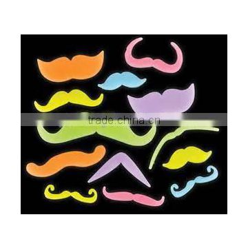 Adhesive glow in dark beard party favor glowing mustache toys