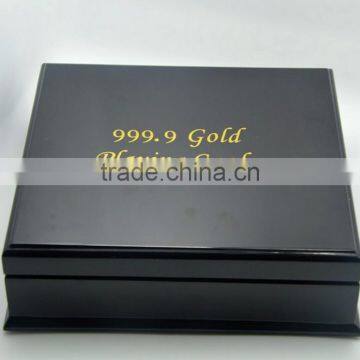 High Quanlity Gold Foil Plated Poker Playing Card Wooden Box For Gifts photo-5