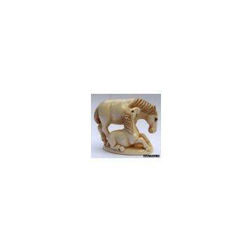 Mammoth Netsuke - Two Horses