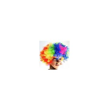 Colorful Synthetic Carnival Party Sports Fan Crazy Wigs