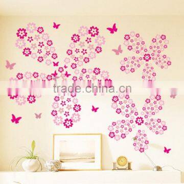 Flowers Butterflies Wall Stickers Mural Art Decal Wallpaper Decor Removable