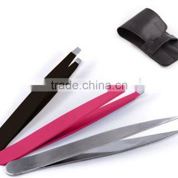 professional tweezers set/ slant straight and pointed tweezers set/ eyebrow tweezers set