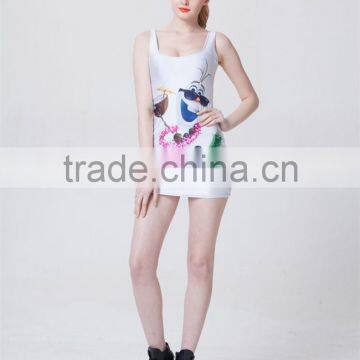 dress 2015 new cool summer ,women sexy dress cartoon Digital Printing party dress for women,new dress S119-235