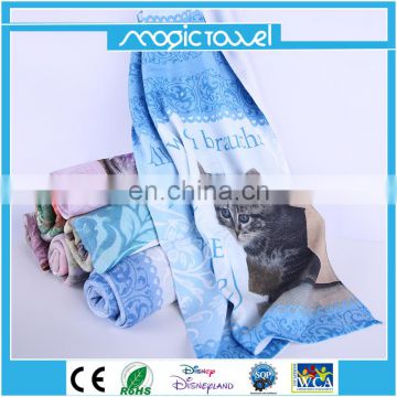 China Factory Cute cat printed pet towels microfiber towels for Christmas Gift