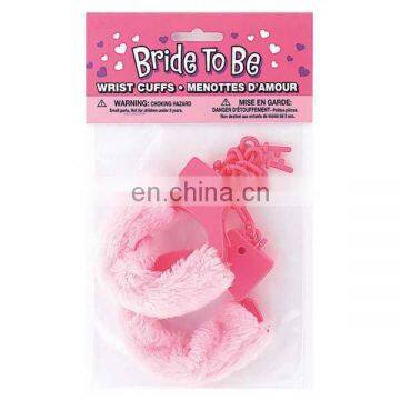 HEN-0023 wholesale Bride To Be Badge Hen Party pink wrist cuffs handcuffs