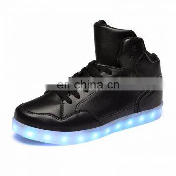 Wholesale New Design Casual Shoes Men Pu Leather Light Shoes Street Dance Luminous High Top LED Shoes Sneakers for Men Women photo-6