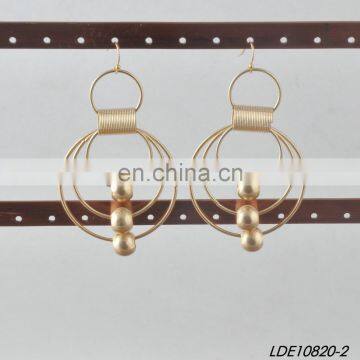 Lady fashion earring concentric circle gold earrings hoop earrings