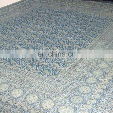 Hand Block Print Kantha Quilt Ajrakh Kantha Coverlet Ajrakh Kantha Bedspred