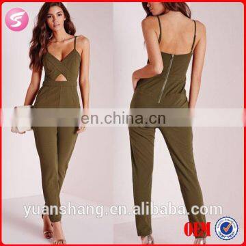 Fashion New Design Women Sexy Onesie Jumpsuit In Khaki 2015