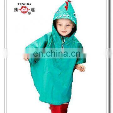 china supplier eco-friendly polyester kids cartoon rain poncho