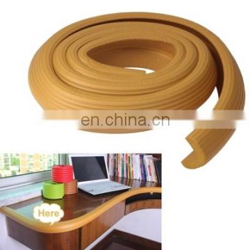 Baby Safety Stripe Style Baby Table Edge Guard Soft Edge Cushion, Length: 2m (Yellowish Brown)