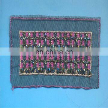 Embroidery Colourful Bead Patch Embellishment With Metal Beads