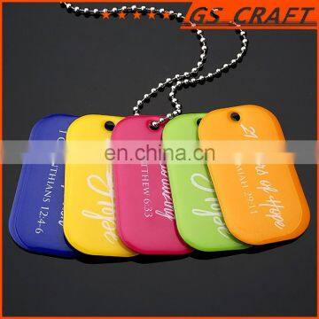 Fashion various colors custom epoxy dog tag with logo printed