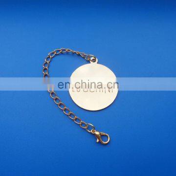 Golden round shape customized laser logo wine charms for wine glass wine bottles