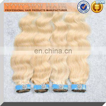 Good Luster and Smooth Hair Charming Design Full Cuticle Thick Bundle Cheap Russian 2 Inch Root Blonde Body Wave Remy Human Hair photo-2
