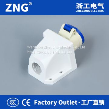 Panel Mounted Industrial Socket 32A 3Pin, 220V 32A 2P+PE IP44 Industrial Socket Stationary