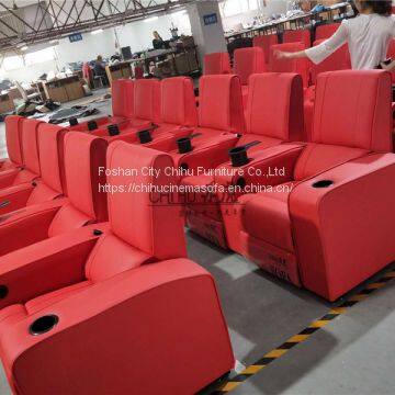 Home Theater Sofa,red Leather Vip Cinema Seating photo-3