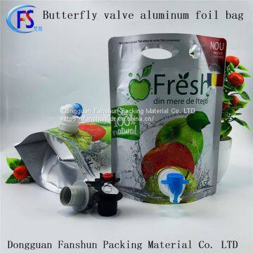 Double bottom freestanding bag 1.5l drinks freestanding bag 3L juice drinks pure aluminum red wine packaging bag