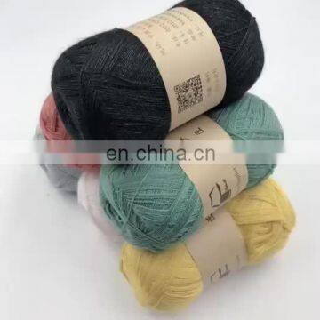 Super soft high tenacity core-spun 64%acrylic 26% pbt 10%nylon blended yarn thin 48NM/2 dyed knitting yarn