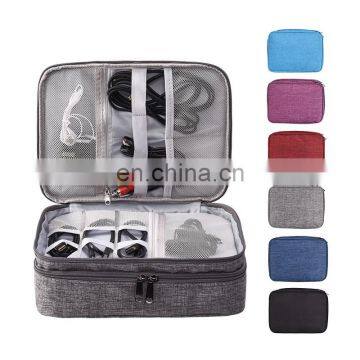 Fashion cable organizer bag digital storage 3-layer Multi-Functional travel electronics accessories bag