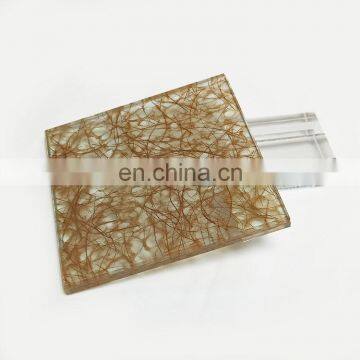 China Hot Selling Best High Quality Pattern Fabric Tempered Laminated Decorative Glass Panels for Sale Wholesale Price m2 photo-6