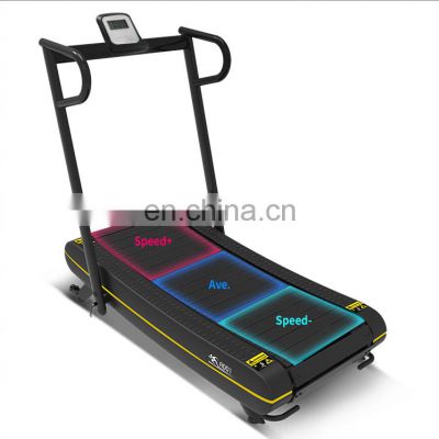 foldable curved treadmill home fitness self-powered running machine  air runner curve treadmill mini walking machine