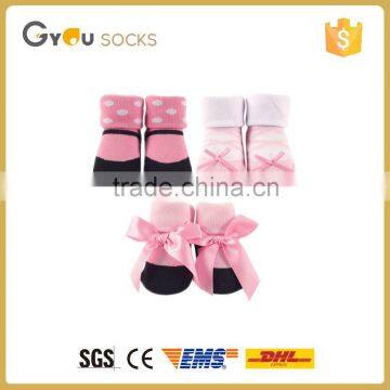 wholesale socks baby cute pink girls shoe socks with bow outdoor socks/custom socks