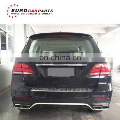 GLE Class W166 GLE63 Rear Diffuser for GLE320 GLE400 to GLE63 Style Rear Spoiler With Muffler Tips Exhaust Pipes photo-4