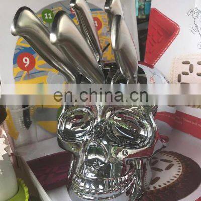 Head Skulls Knife Skeleton Resin Shelf for Home Kitchen Shelf photo-2
