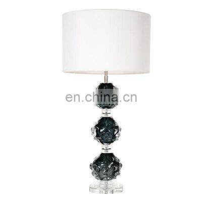 Interior Decorative Handblown Dark Smoky Green Sphere Glass Table Lamp Home For Decor Living Room