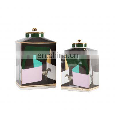 European Porcelain Horse Decoration Vase Luxury Home Accessories photo-2