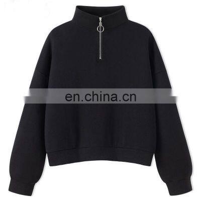 Clothing Manufacturers Custom-made Women's Spring and Autumn New Terry Cloth Half Zipper Casual Sweater Plus Size Pullover photo-5