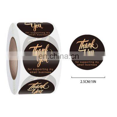 custom with logo printing thermal sticker label thankyou stickers label roll for small business