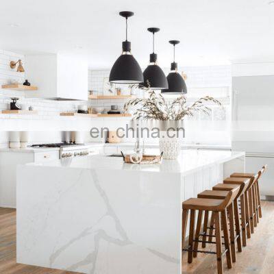 Free Design 3D Drawing Shaker Style Modular Kitchen Kitchen Cabinets With Water Fall Kitchen Island