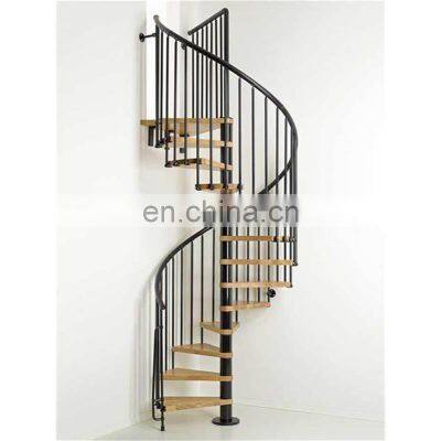 Foshan factory custom made elegant glass spiral staircases design with railings design