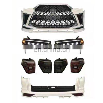 Top quality PP plastic car bumpers for Toyota 4Runner 2010-2020 change to Lexus model body kit with headlight taillight