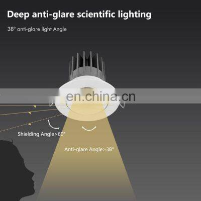 Energy Saving White Trim Recessed Spot Light Ceiling Fixture Indoor 7W COB LED Downlight